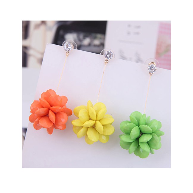 LRC Anting Tusuk Fashion 925 Silver Needle Ball Earrings A58798