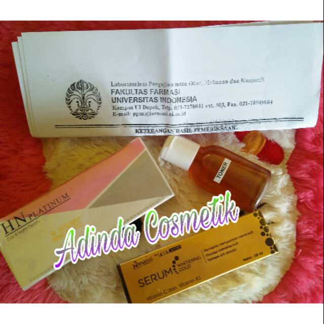 Cream Hn platinum Original bpom + Hanasui serum gold + Toner Hn kecil