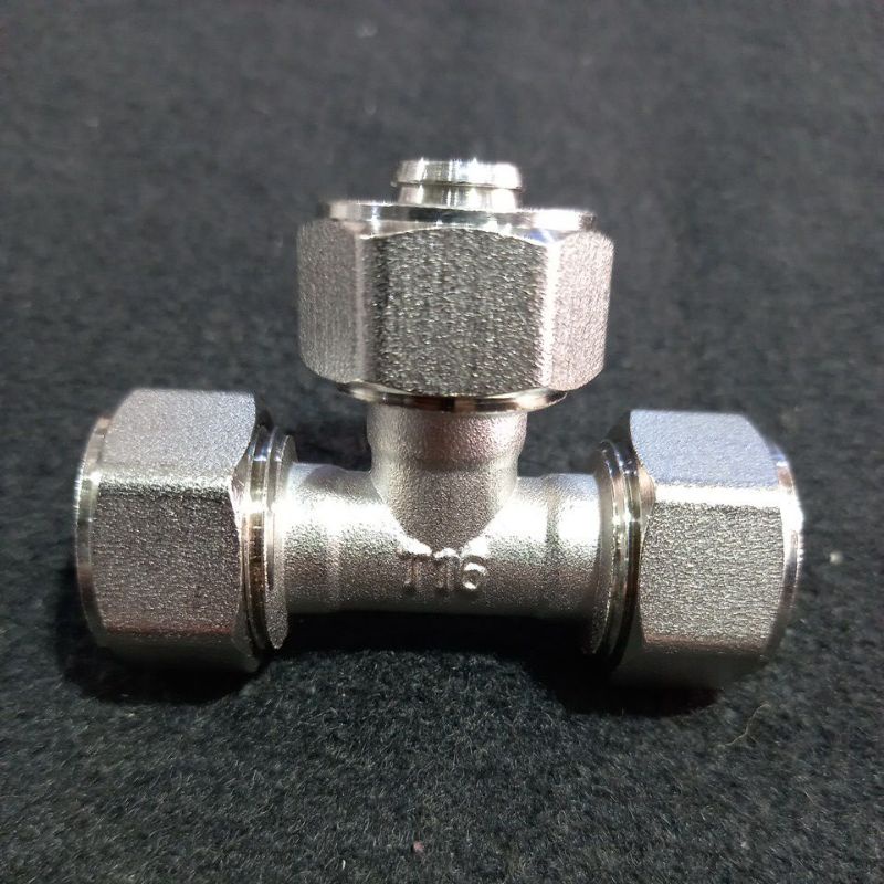 Sambungan fitting pipa air panas water heater westpex kuningan crom T 16