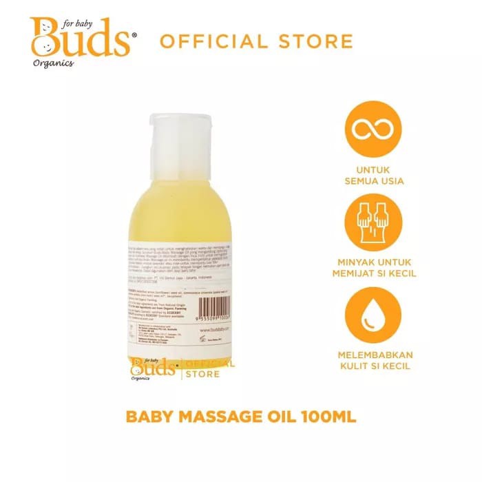 Buds Organic Cherished Baby Massage Oil 100ml