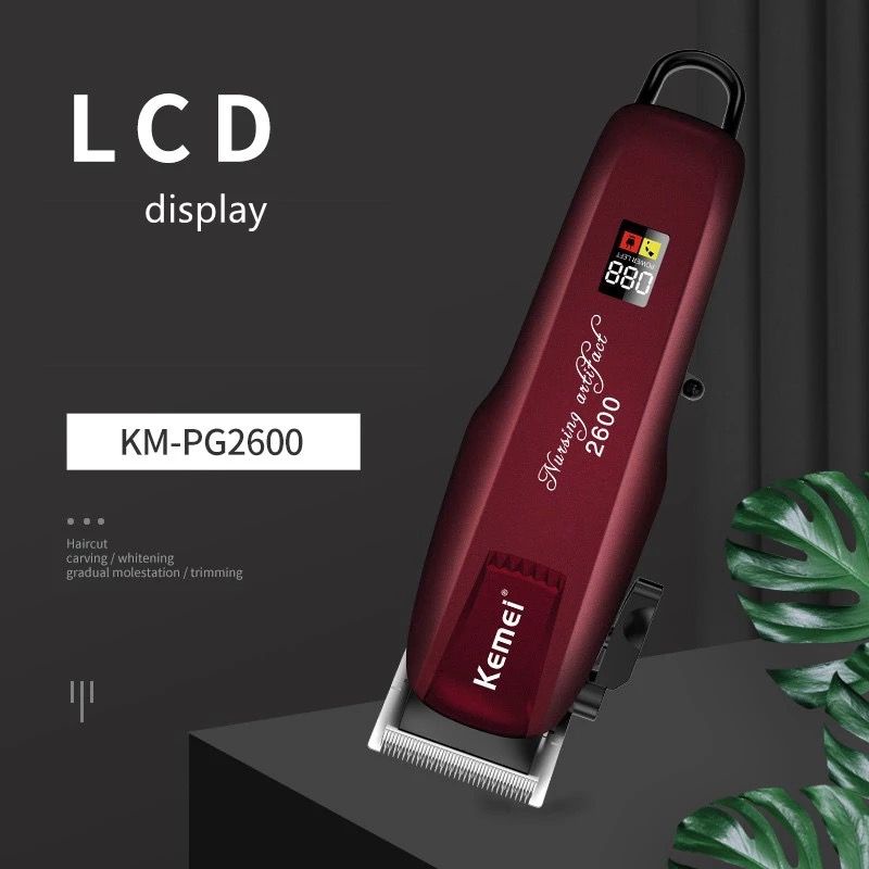 Alat Cukur Rambut Kemei KM 2600 PG Hair Clipper Rechargeable Cordless Electric LCD Display Cukuran KM PG2600