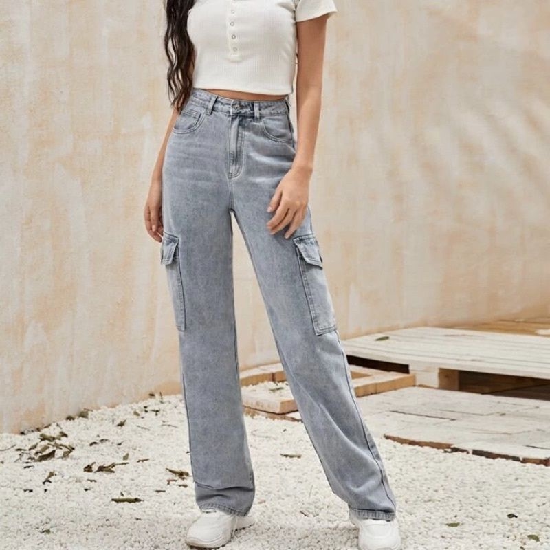 Highwaist Cargo Jeans Baggy Import