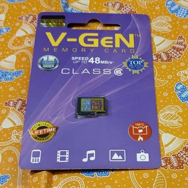 Memory Card V-gen 8GB Memori Micro SD Vgen 8GB Class 6