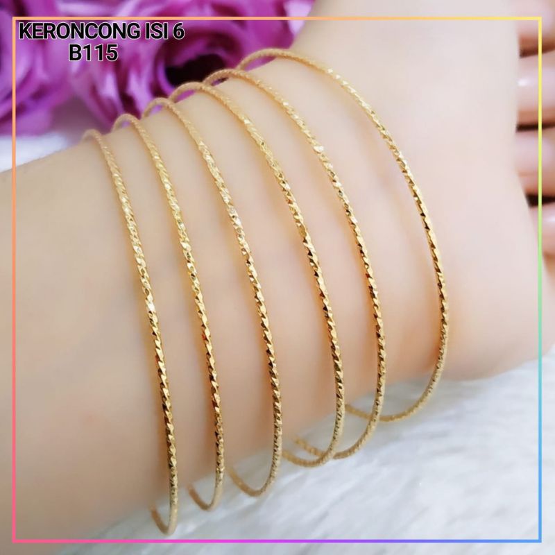 GELANG XUPING GELANG DEWASA KERONCONG ISI 6PCS LAPIS EMAS 8115