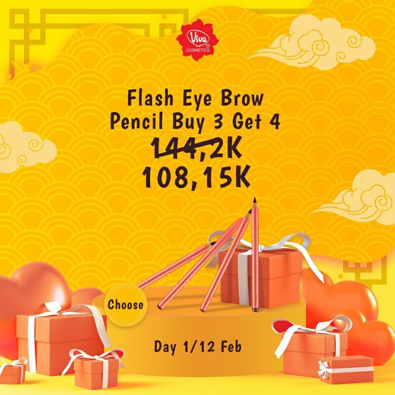 Paket 4 Pensil Alis Viva Eyebrow Pencil Eye Brow