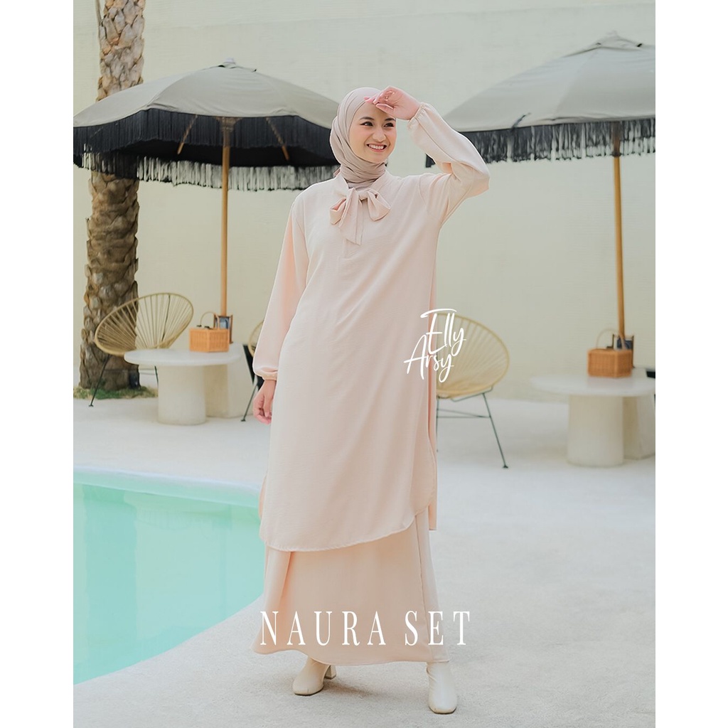 SET ROK CRINGKLE NAURA QIRANI BY ELLYARSY BUSANA KERJA MASA KINI FASHIONABLE WORKWEAR