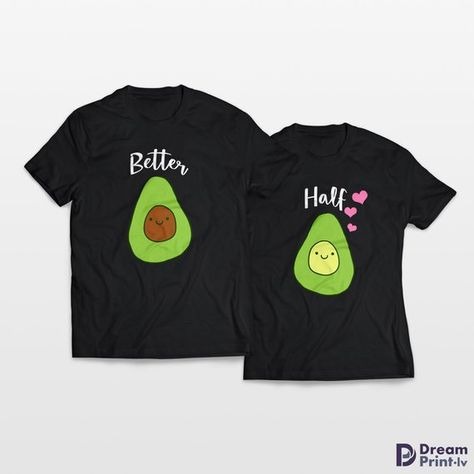 MYSTIQUE.ID-BAJU KAOS COUPLE AVOCADO BETTER HALF T-SHIRT LUCU DAN AESTHETIC