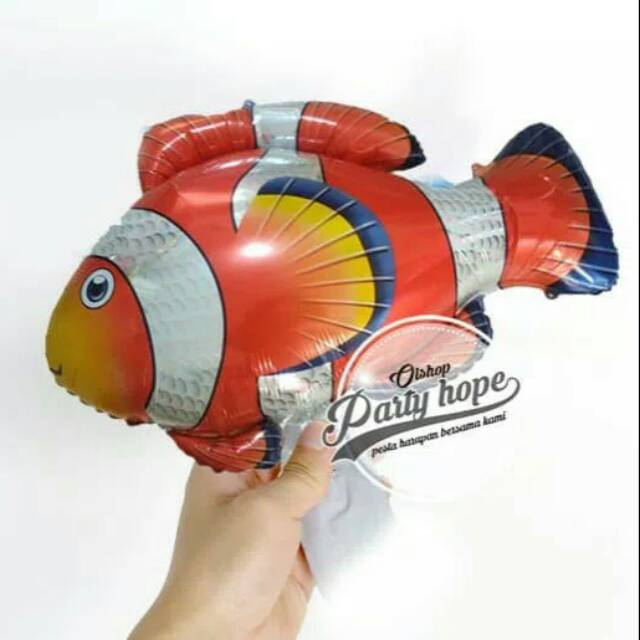 Balon foil ikan nemo mini/ balon bentuk ikan / balon foil nemo/ balloon fish nemo / balo  animal /