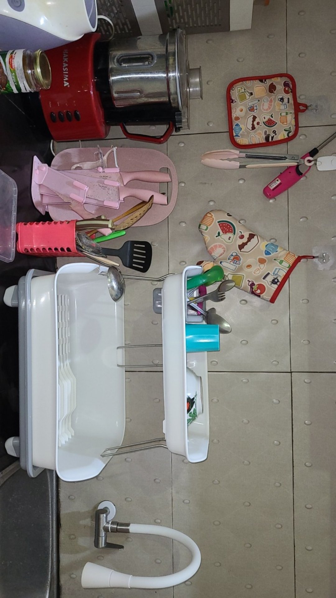 Aphome Rak Piring Rak Dapur Penyimpanan Piring Gelas Rak Alat Makan + Free Tempat Sendok