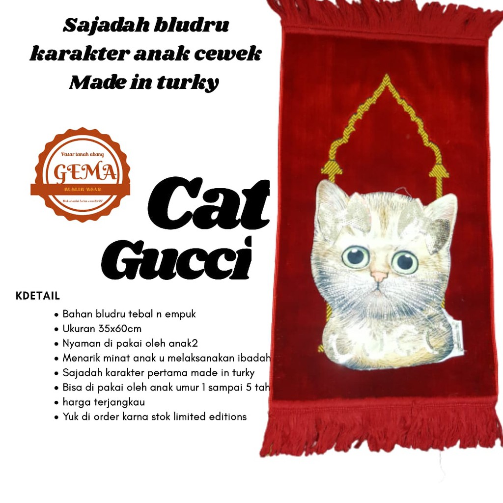 sajadah anak karakter cewek cat bludru madein turky