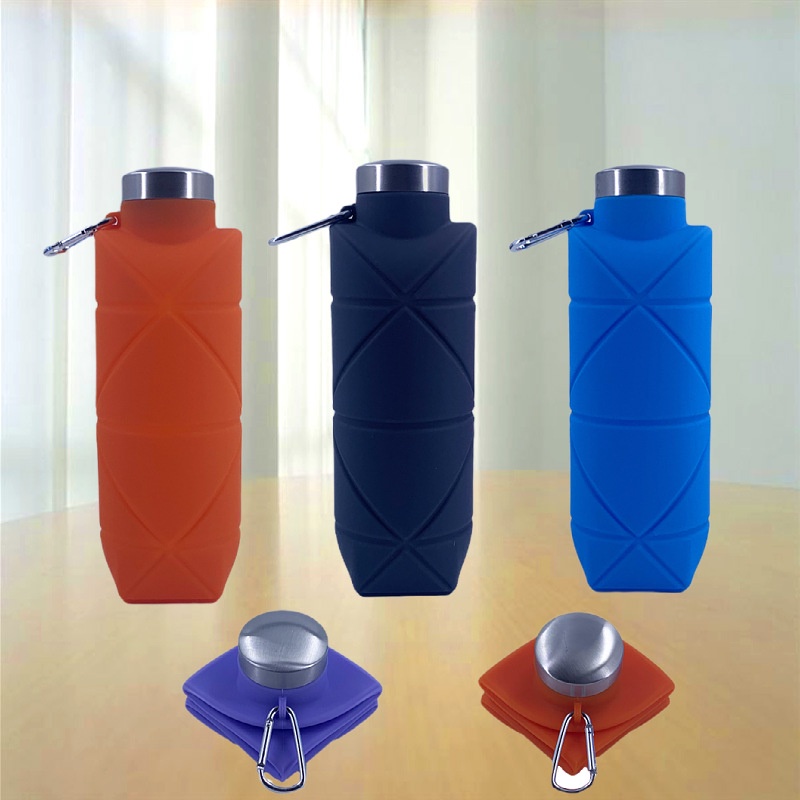 BOTOL LIPAT AIR MINUM SILIKON TRAVELING TRAVEL FOLDABLE WATER BOTTLE 700 ML