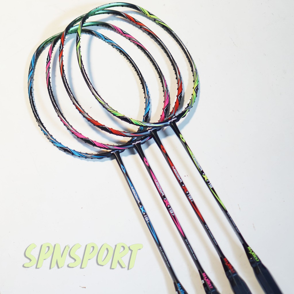 raket badminton maxbolt nezer 19 original plus senar