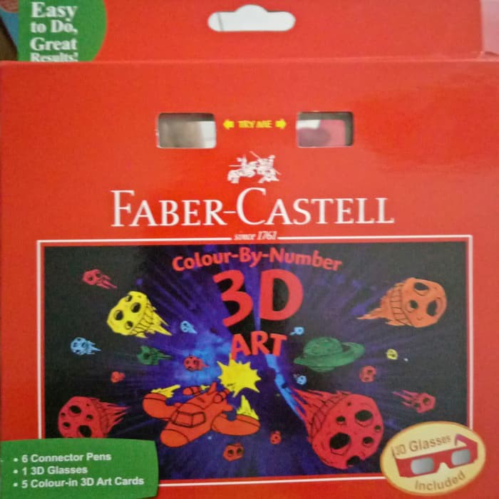 

colour by number 3d art faber castell pensil warna