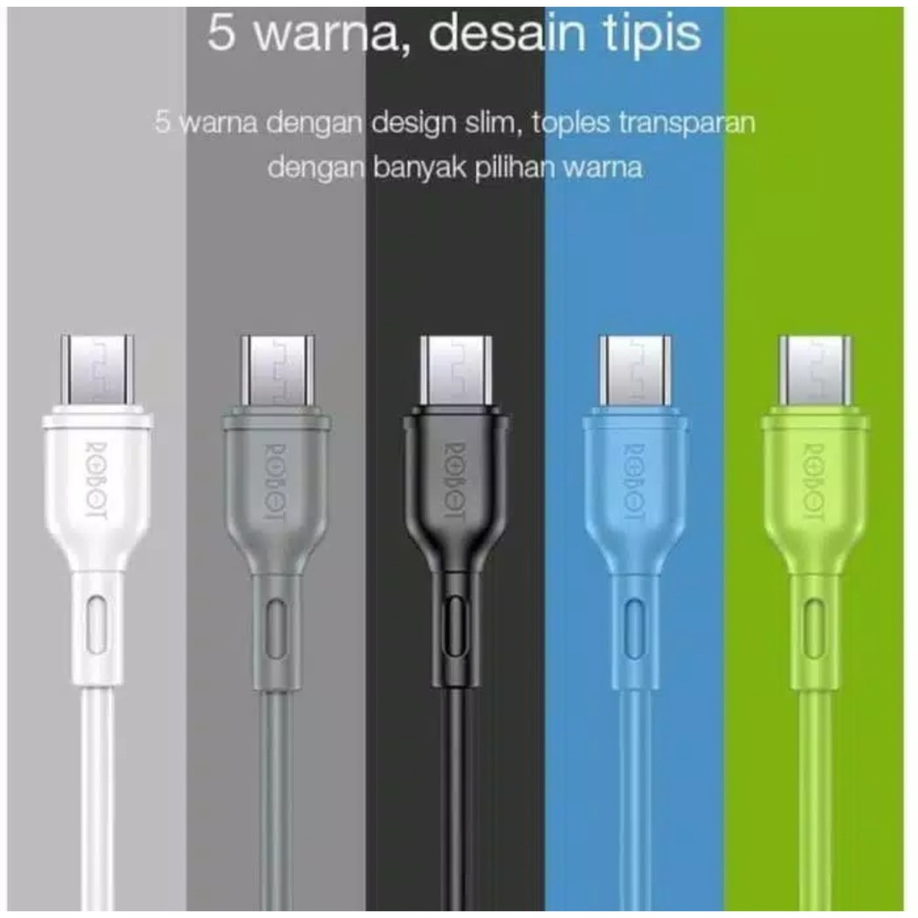 ORIGINAL Kabel Data Robot RBM100 Per pcs Micro USB Fast Charging 2A ( 1 PCS )