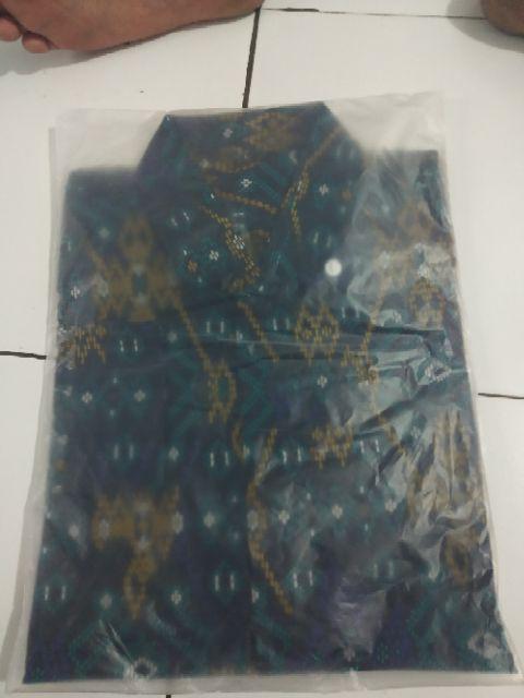 Kemeja Batik Pria Lengan Panjang Motif  Songket Green Snow Hijau Slimfit Stretch Batik Modern