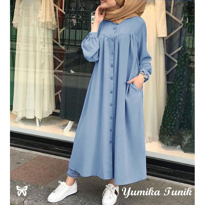 grosirHasanah / P01Ss Yumika Tunik / Dress Tunik Polos Wanita Kekinian /