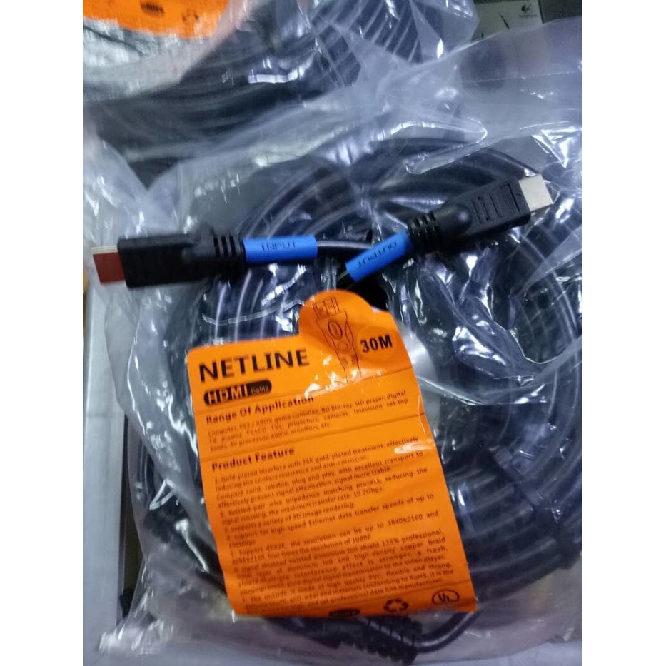 Netline Kabel HDMI 30M Versi 1.4 Gold Plated