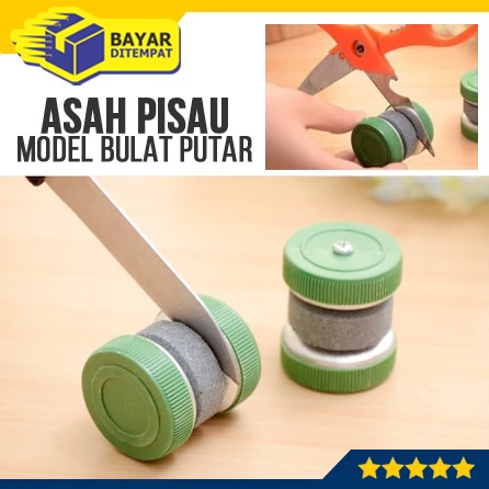 Asah Pengasah Gunting Pisau Praktis Model PUTAR / BULAT