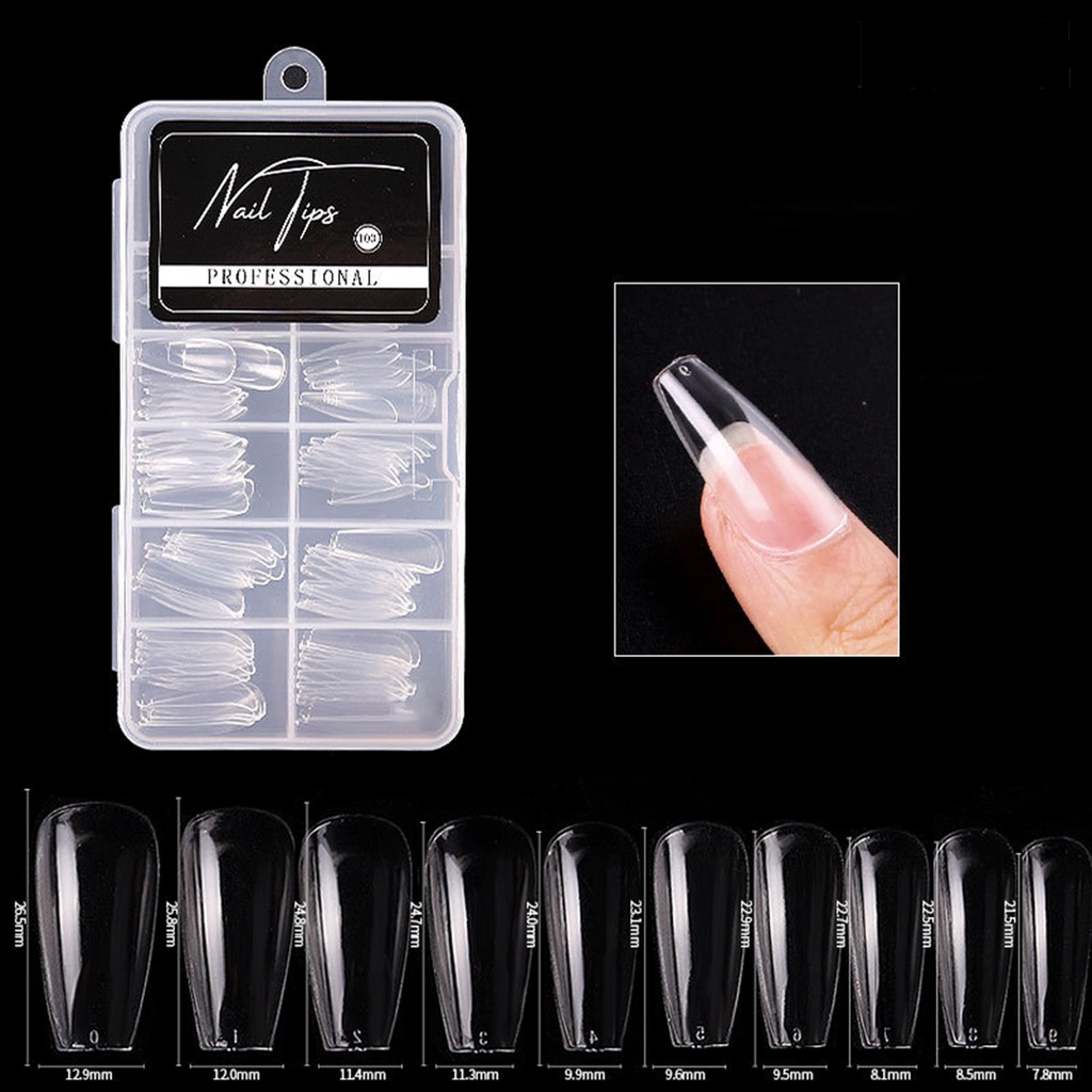 Providence 100Pcs/Box False Nails Seamless Reusable Transparent Fake Fashion Nail Covers for Female