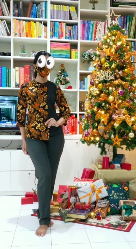 Tey-17 Batik Wanita Asj Sa Hrb026 Kenongo Kemeja Tosca Pendek