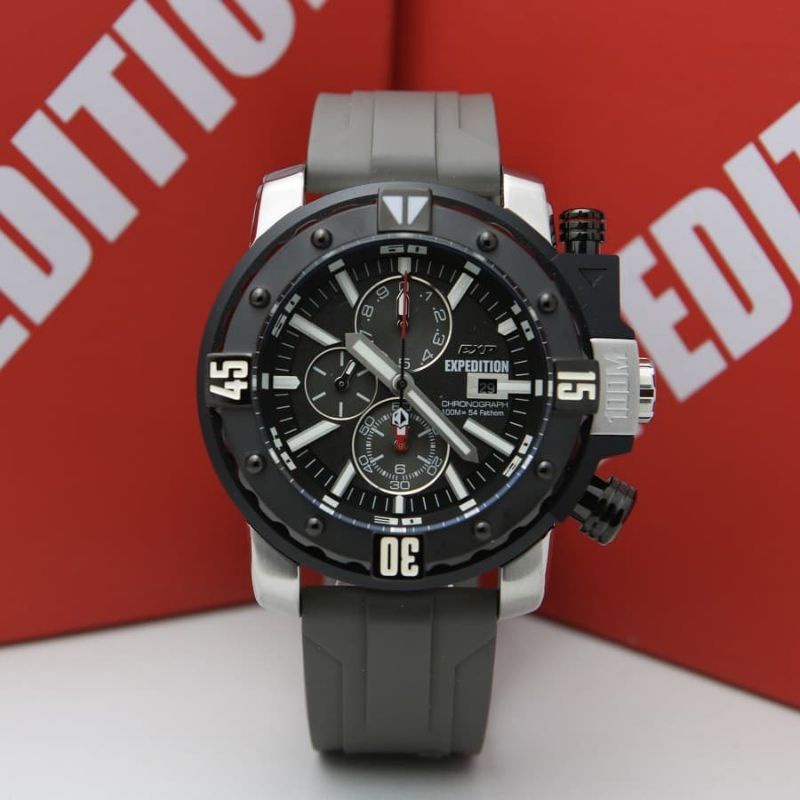 Jam Tangan Expedition EXP E 302 Pria / E302 MC Black / Grey Original