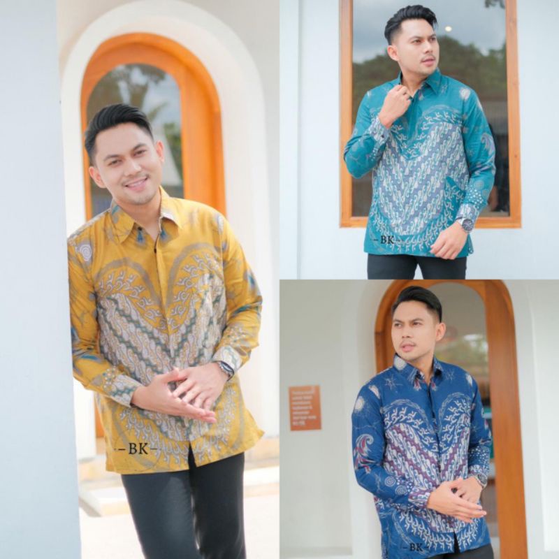 KEMEJA BATIK PRIA MODERN LARASATI || SERAGAM KERJA || M-L-XL-XXL-3L