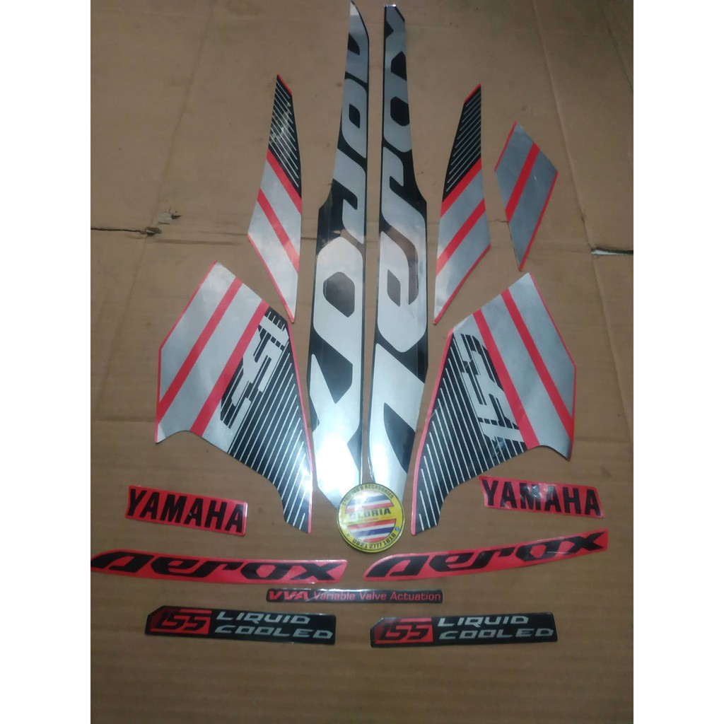 Striping List Body Aerox 155 2017 -  Hitam Merah