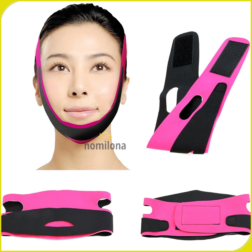 Sabuk Penirus Wajah Face Lift Anti Wrinkle Belt - MAANGE TZ18 - Black/Pink