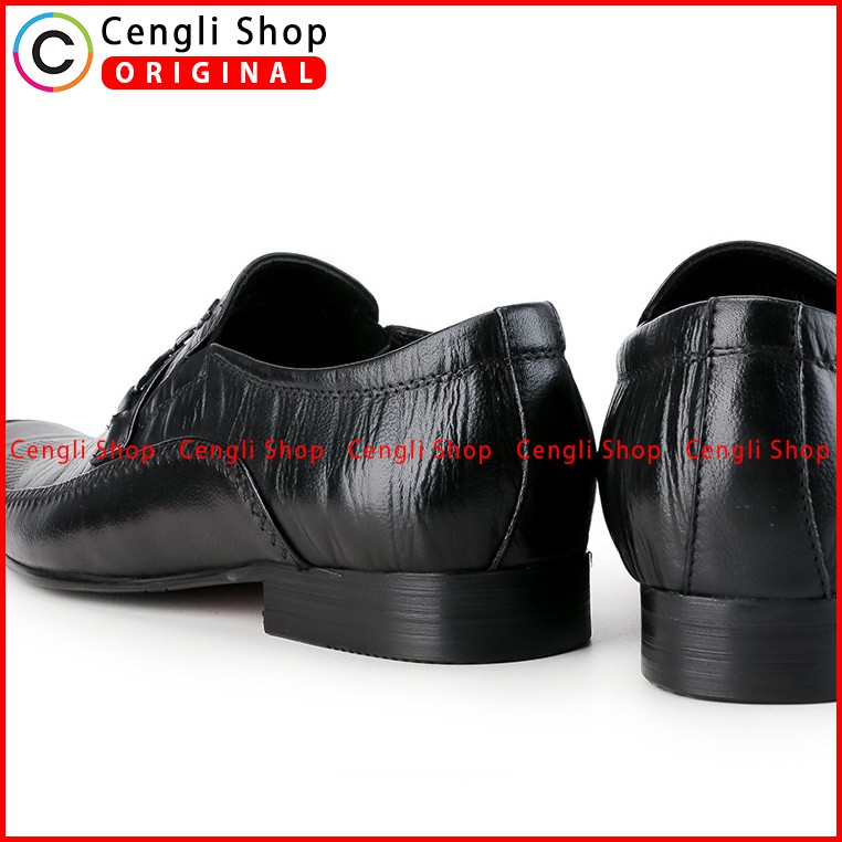 PLAYBOY SEPATU PANTOFEL KULIT FORMAL PRIA ORIGINAL TERBARU BLACK PL85