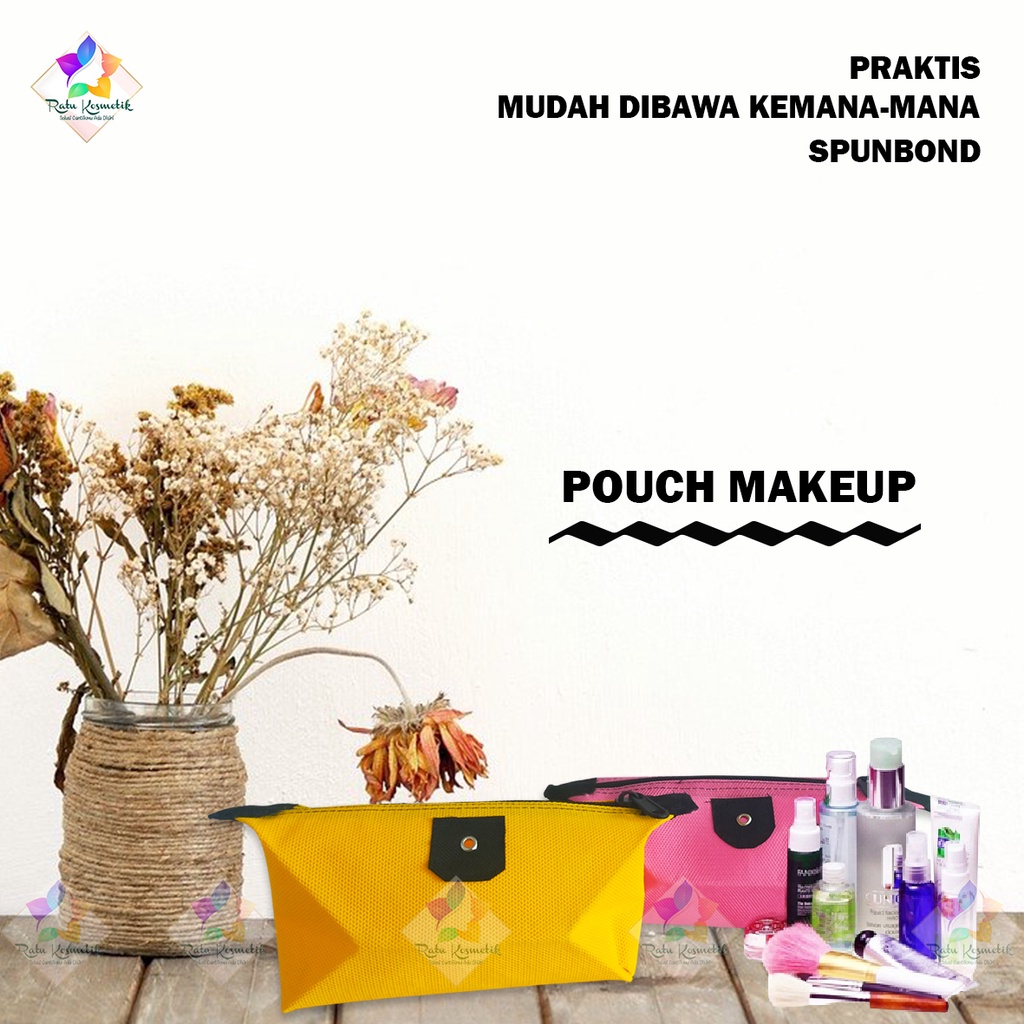 ❤ RATU ❤ Tas Kosmetik Murah Spundbound | Pouch Cosmetics Polos Nylon Anti Air | Tempat Make up | Bag | Dompet