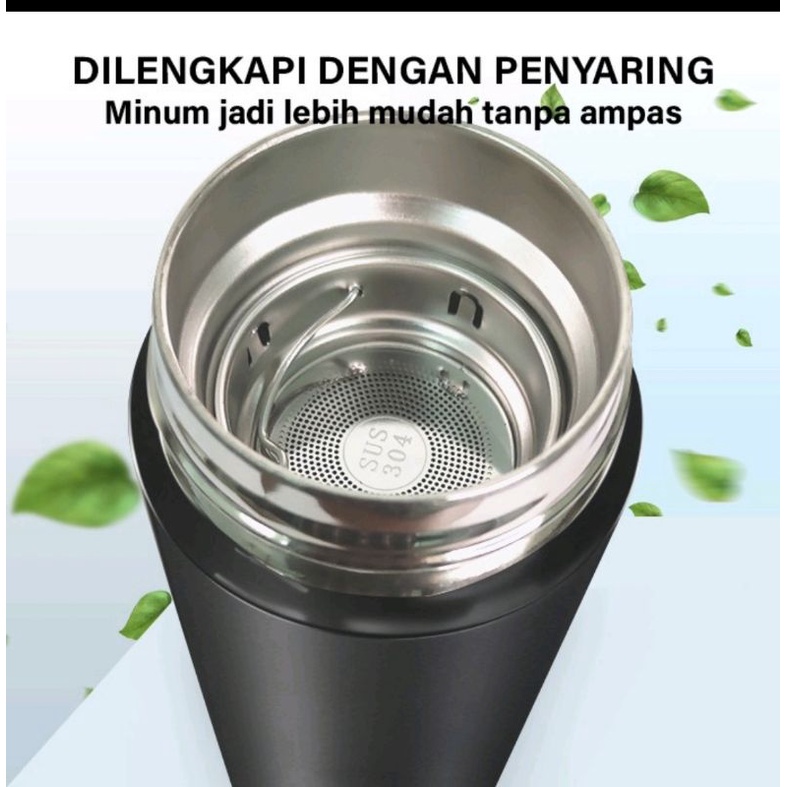 Bear Termos Air Panas 500ml Thermos Suhu Display LED 1325 - Tumbler LED Black