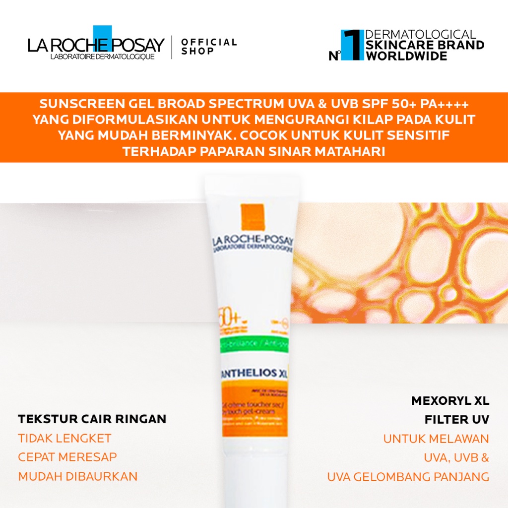 La Roche Posay Anthelios UVMune 400 Gel-Cream SPF50+ PA++++ 15ml - Sunscreen Kulit Jerawat/ Berminyak