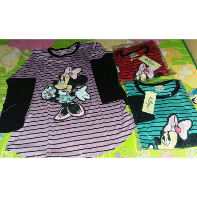 Kaos anak perempuan import minnie mouse