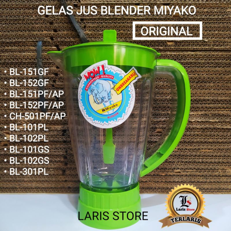 Gelas Jus Dan Chopper Bumbu Basah Blender Miyako Original 1,5 Liter 151PF/AP 152PF/AP Dll