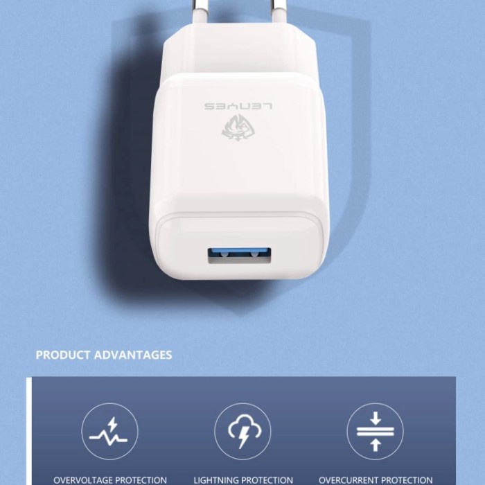 MICRO V8 Travel Charger LENYES Original LCH-331 1USB Real 2.1A Grosir
