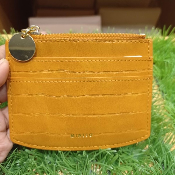 

Miniso Solid Color Stone Pattern Pouch for Cards and Coin Card Holder