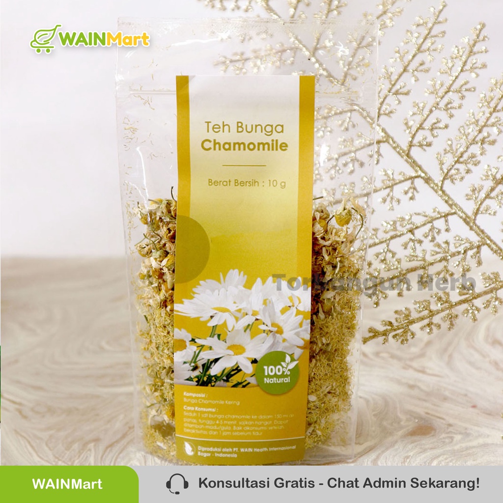 ANTI IMSOMNIA !!! Teh Bunga Chamomile 50 gr Herbal Relaksasi kaya Antioksidan Isi Lebih Banyak