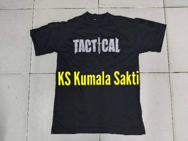 Kaos Tactical Lengan Pendek Krem - Hitam