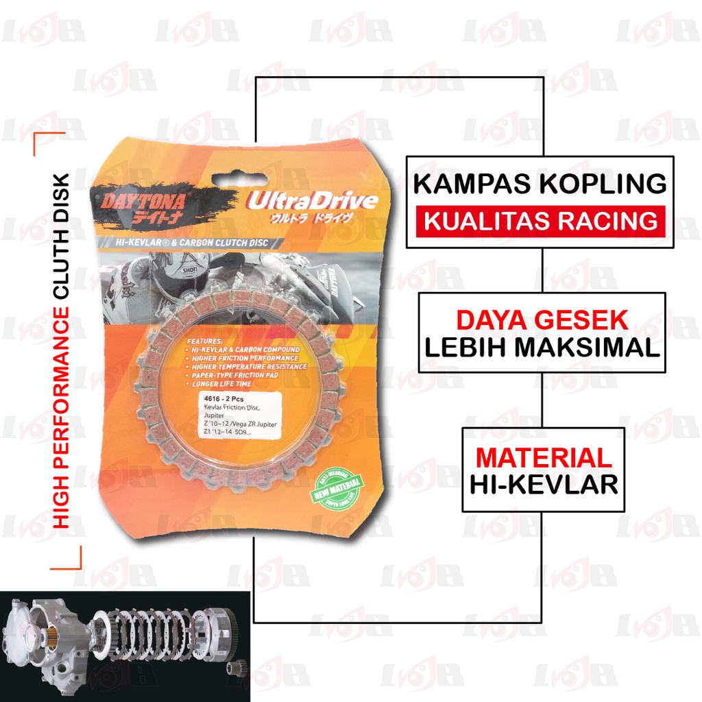 Daytona Kampas Plat Kopling Jupiter Z Vega R New 5D9 Clutch Racing Parts Yamaha Ultradrive 5 Lembar