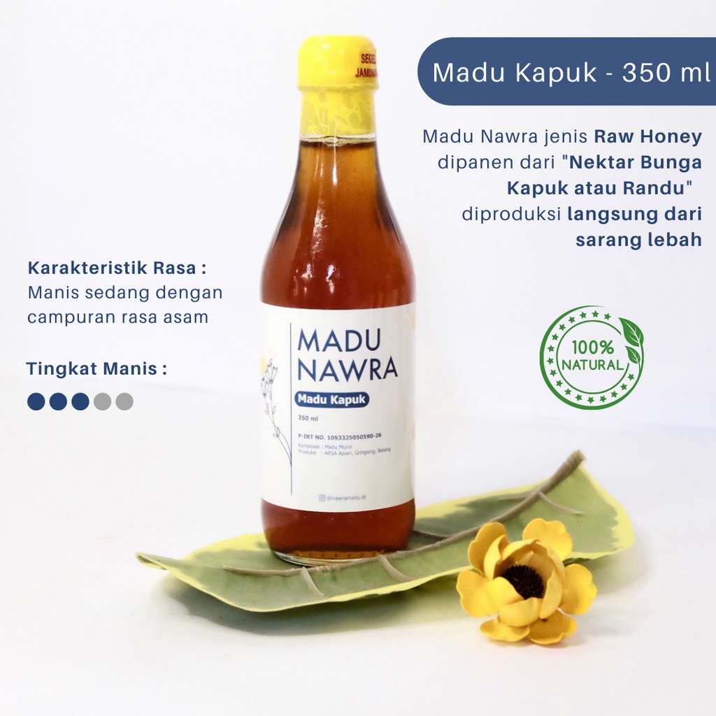 

Madu Nawra - Madu Kapuk 350 ml - Raw Honey (Madu Asli dan Alami) - Best Seller
