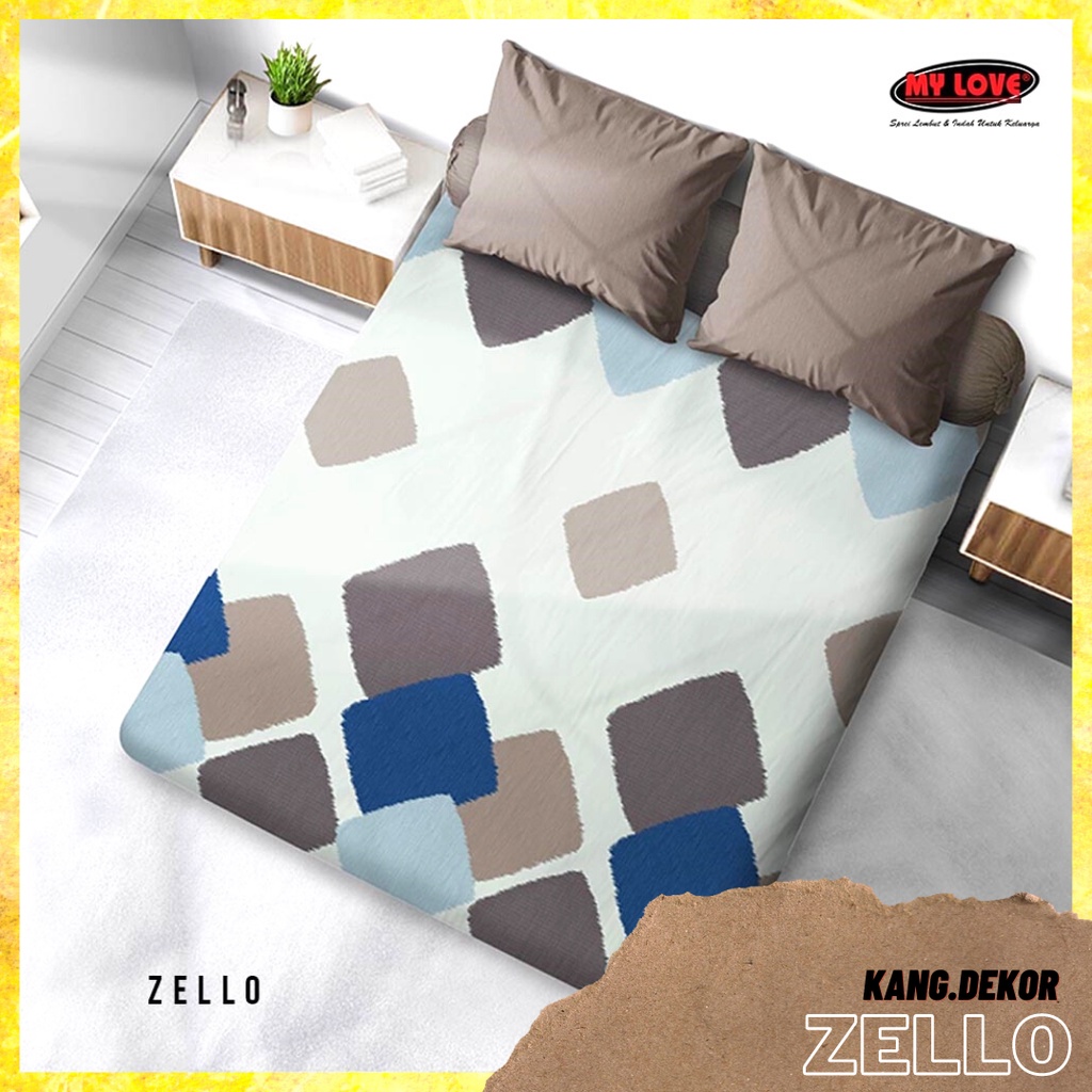 Sprei My Love Motif ZELLO 180X200 King NO 1 Tinggi 30 cm MyLove Terbaru Seprai Katun Tebal Murah Sprei Cantik Seprei Aesthetic Sprei Lokal Murah Dekorasi Perlengkapan Ruangan Kamar Tidur Big Collection