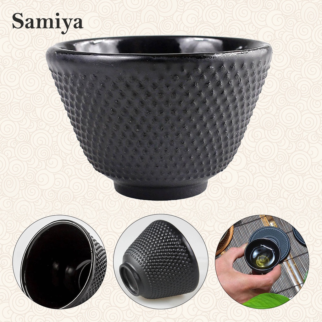 japanese iron tea cup black / cangkir gelas seloki hitam teacup / sloki kungfu cup