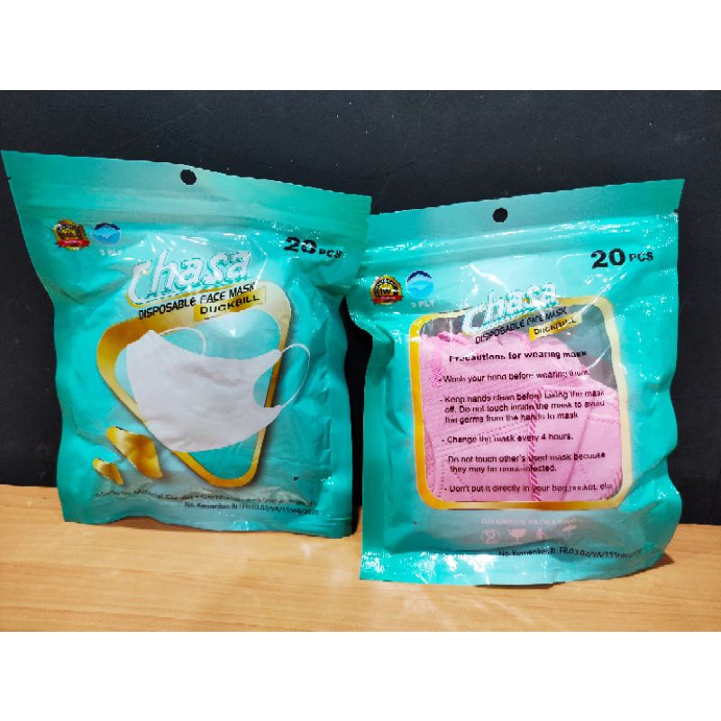 Duckbill CHASA EMBOS (Kemenkes) Garis Warna, isi 20 Pcs