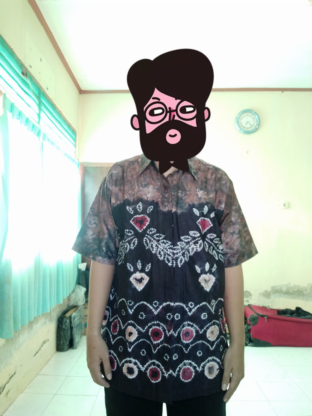 Kemeja Sasirangan Katun Lengan Pendek Motif Gradasi / Ir Kg Pd 14.15.16