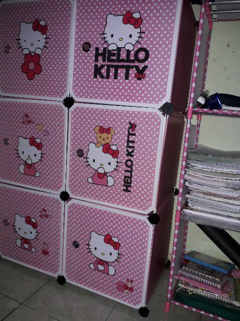 Lemari Rakit Plastik Baju Anak/ Pakaian 6 Pintu/kotak/susun Motif Termurah