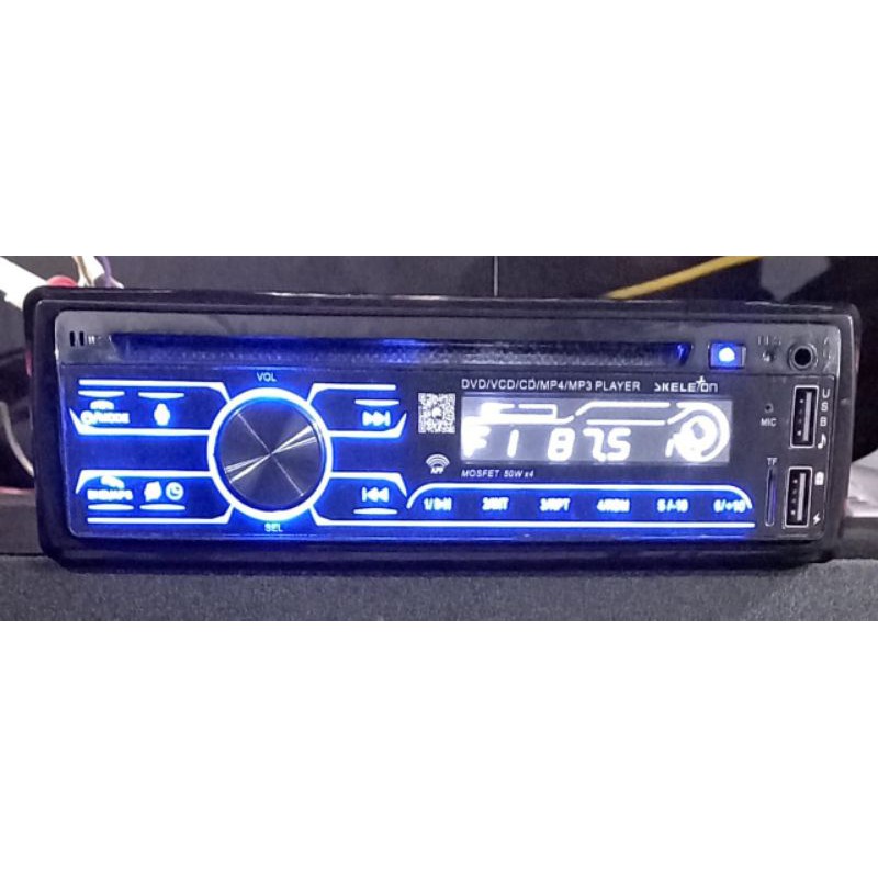 HEAD UNIT SINGLE DIN DVD BLUETOOTH SKELETON SKT-D319G A