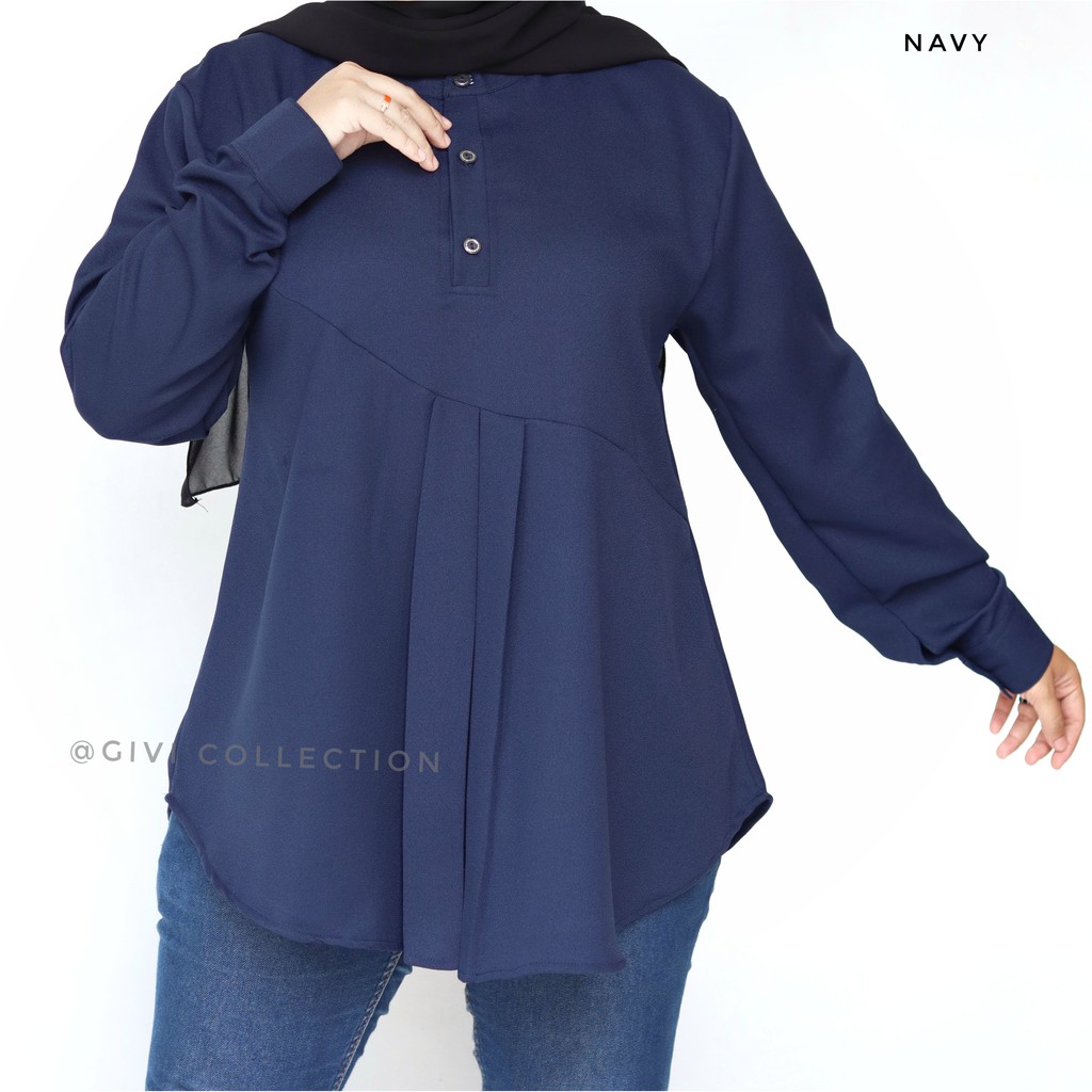 Bianca Blouse  /Atasan wanita / Busui-navy