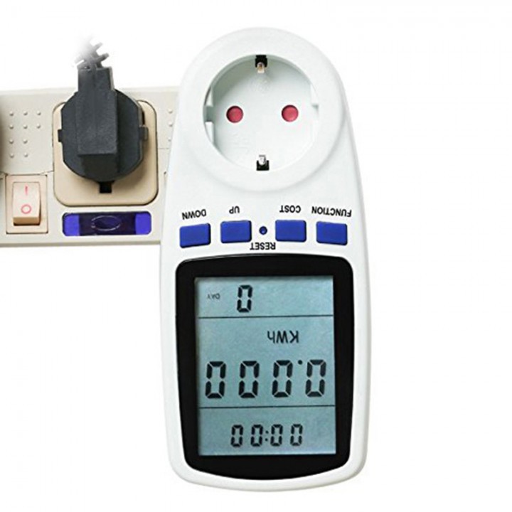 Digital Power Meter Volt Ampere Watt Meter LCD Display Outlet Socket