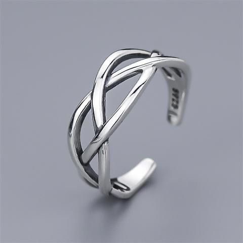 2023cincin Tiga Potong Gaya Baru Retro Hip-Hop Cincin Laki-Laki Trendi Tunggal Unik Sederhana Dekorasi Perempuan Gaya Keren Fashion Cincin
