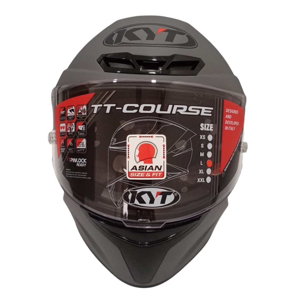 HELM KYT TT COURSE PLAIN MATT GORILLA GREY